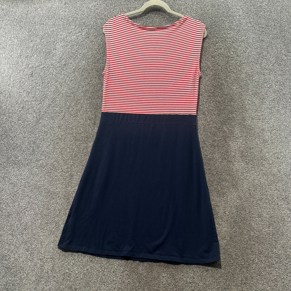 LL Bean Tradewinds Sailor Dress Women Medium Fit & Flare Nautical Coastal Preppy - Picture 2 of 11